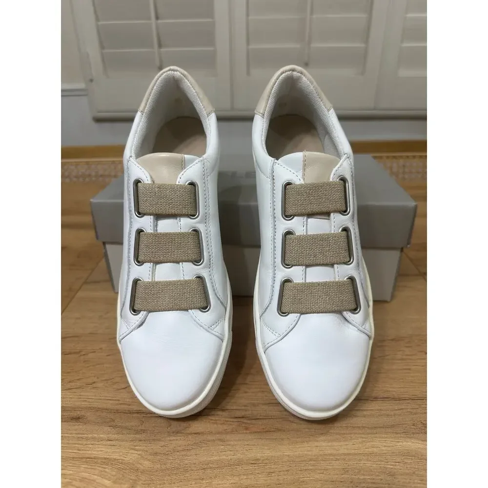 Flexx Sneak Easy Sneaker Kino Leather White Beige Size 7.5 NIB Slip On Style - Picture 5 of 15